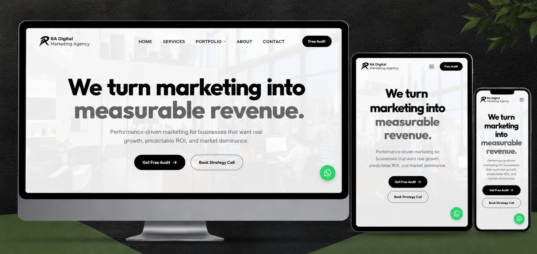 RA Digital Marketing Homepage